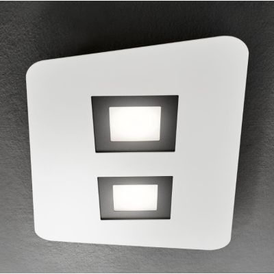 DEDALO PLAFONIERA 2 LUCI IN METALLO BIANCO CON QUADRELLI IN 8 COLORI A SCELTA LAMPADINE GX53 Illuminando - Cristalensi Shop Onli