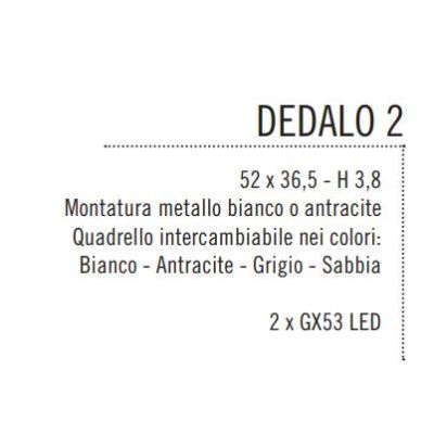 DEDALO PLAFONIERA 2 LUCI IN METALLO BIANCO CON QUADRELLI IN 8 COLORI A SCELTA LAMPADINE GX53 Illuminando - Cristalensi Shop Onli