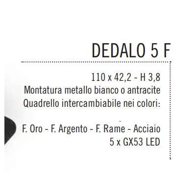 DEDALO PLAFONIERA 5 LUCI IN METALLO ANTRACITE CON QUADRELLI IN 8 COLORI A SCELTA LAMPADINE GX53 Illuminando - Cristalensi Shop O