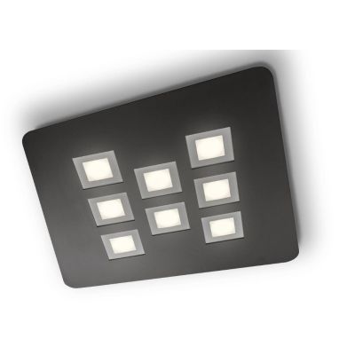 DEDALO PLAFONIERA 8 LUCI IN METALLO ANTRACITE CON QUADRELLI IN 8 COLORI A SCELTA LAMPADINE GX53 Illuminando - Cristalensi Shop O