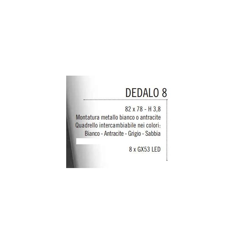 DEDALO PLAFONIERA 8 LUCI IN METALLO ANTRACITE CON QUADRELLI IN 8 COLORI A SCELTA LAMPADINE GX53 Illuminando - Cristalensi Shop O
