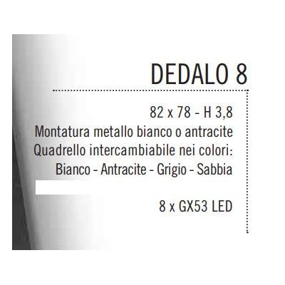 DEDALO PLAFONIERA 8 LUCI IN METALLO ANTRACITE CON QUADRELLI IN 8 COLORI A SCELTA LAMPADINE GX53 Illuminando - Cristalensi Shop O