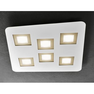 DEDALO PLAFONIERA 6 LUCI IN METALLO BIANCO CON QUADRELLI IN 8 COLORI A SCELTA LAMPADINE GX53 Illuminando - Cristalensi Shop Onli