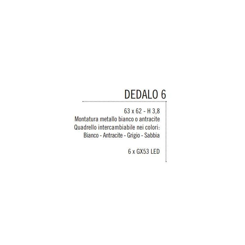 DEDALO PLAFONIERA 6 LUCI IN METALLO BIANCO CON QUADRELLI IN 8 COLORI A SCELTA LAMPADINE GX53 Illuminando - Cristalensi Shop Onli