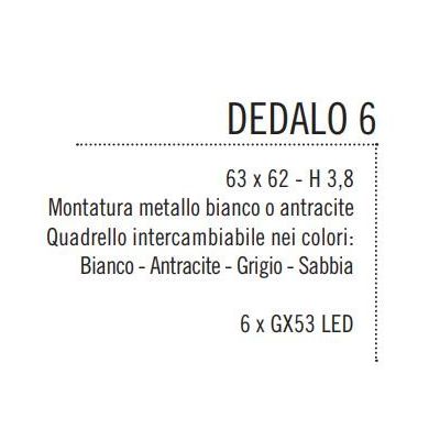 DEDALO PLAFONIERA 6 LUCI IN METALLO BIANCO CON QUADRELLI IN 8 COLORI A SCELTA LAMPADINE GX53 Illuminando - Cristalensi Shop Onli
