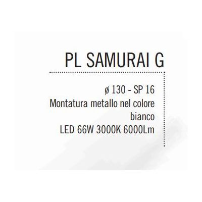 SAMURAI PLAFONIERA MODERNA LED 66W LUCE 3000K METALLO BIANCO DIAMETRO CM 130 Illuminando - Cristalensi Shop Online