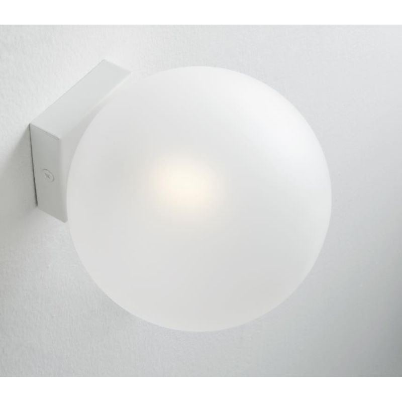 PALLINA PLAFONIERA/APPLIQUE IN METALLO 3 COLORI E SFERA D14 CM IN VETRO TRASPARENTE O SATINATO Illuminando - Cristalensi Shop On
