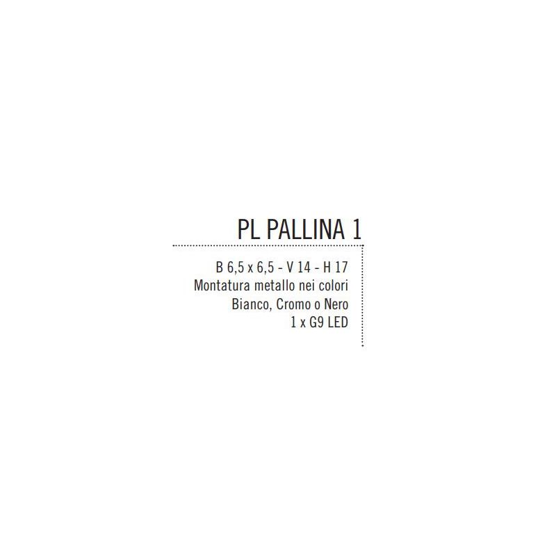 PALLINA PLAFONIERA/APPLIQUE IN METALLO 3 COLORI E SFERA D14 CM IN VETRO TRASPARENTE O SATINATO Illuminando - Cristalensi Shop On