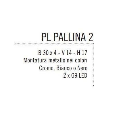 PALLINA PLAFONIERA/APPLIQUE 2 LUCI IN METALLO 3 COLORI CON SFERE IN VETRO TRASPARENTE O SATINATO Illuminando - Cristalensi Shop