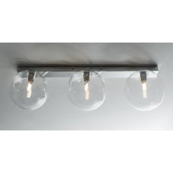 PALLINA PLAFONIERA 3 LUCI IN METALLO 3 COLORI CON SFERE IN VETRO TRASPARENTE O SATINATO Illuminando - Cristalensi Shop Online