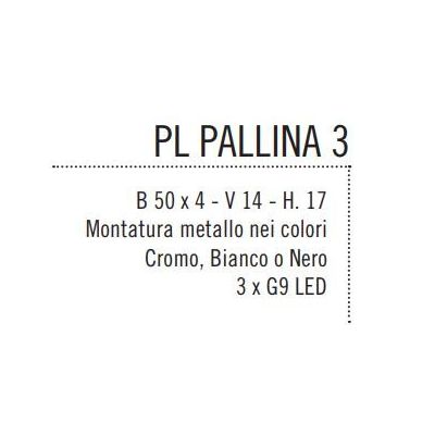 PALLINA PLAFONIERA 3 LUCI IN METALLO 3 COLORI CON SFERE IN VETRO TRASPARENTE O SATINATO Illuminando - Cristalensi Shop Online
