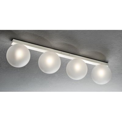 PALLINA PLAFONIERA 4 LUCI IN METALLO 3 COLORI CON SFERE IN VETRO TRASPARENTE O SATINATO Illuminando - Cristalensi Shop Online