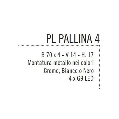 PALLINA PLAFONIERA 4 LUCI IN METALLO 3 COLORI CON SFERE IN VETRO TRASPARENTE O SATINATO Illuminando - Cristalensi Shop Online
