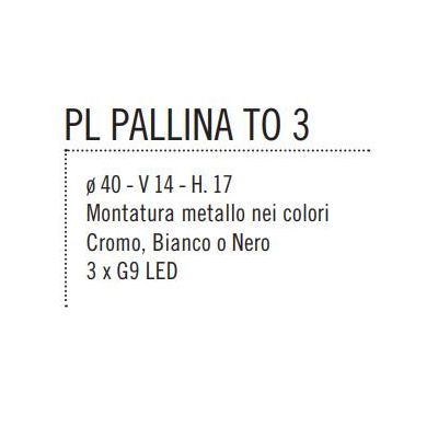 PALLINA PLAFONIERA ROTONDA 3 LUCI IN METALLO CON SFERE IN VETRO TRASPARENTE O SATINATO Illuminando - Cristalensi Shop Online