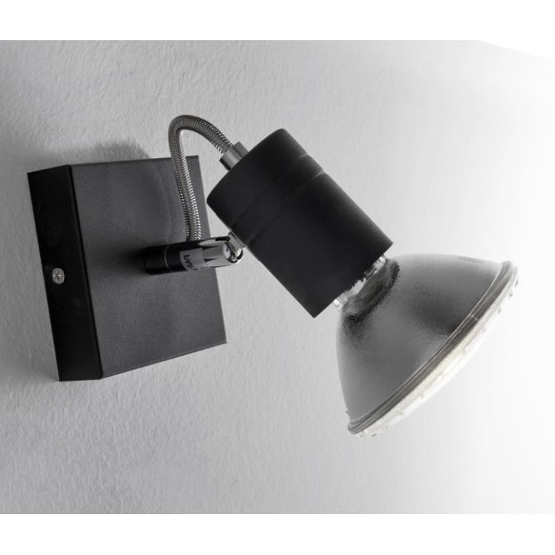 ZEUS 1 FARETTO IN METALLO NIKEL, NERO O BIANCO ATTACCO E27 DIREZIONABILE LAMPADINA ESCLUSA Illuminando - Cristalensi Shop Online