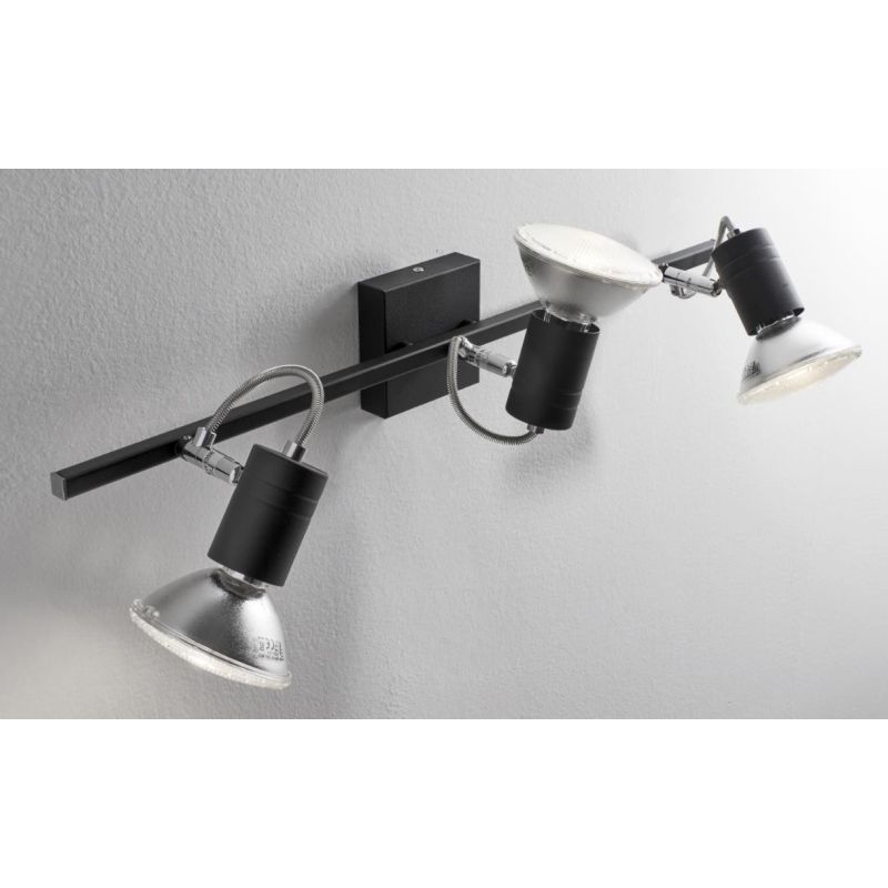 ZEUS 3 BINARIO CON FARETTI DIREZIONABILI PORTALAMPADE ATTACCO E27 NIKEL, NERO O BIANCO Illuminando - Cristalensi Shop Online