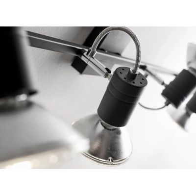 ZEUS 4 BINARIO IN METALLO NIKEL SATINATO, NERO O BIANCO ATTACCO E27 LAMPADINE ESCLUSE Illuminando - Cristalensi Shop Online