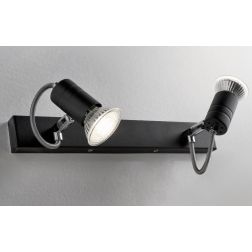 ZELIG 2 BINARIO IN METALLO BIANCO, NERO O CROMO DIREZIONABILE CON LAMPADINE LED Illuminando - Cristalensi Shop Online 2