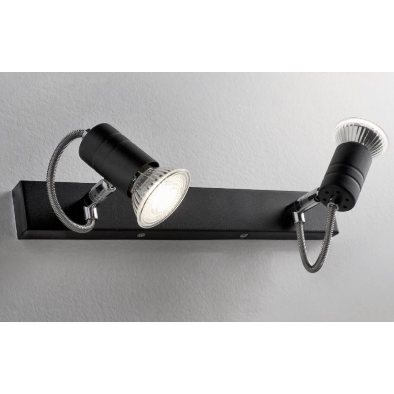 ZELIG 2 BINARIO IN METALLO BIANCO, NERO O CROMO DIREZIONABILE CON LAMPADINE LED Illuminando - Cristalensi Shop Online