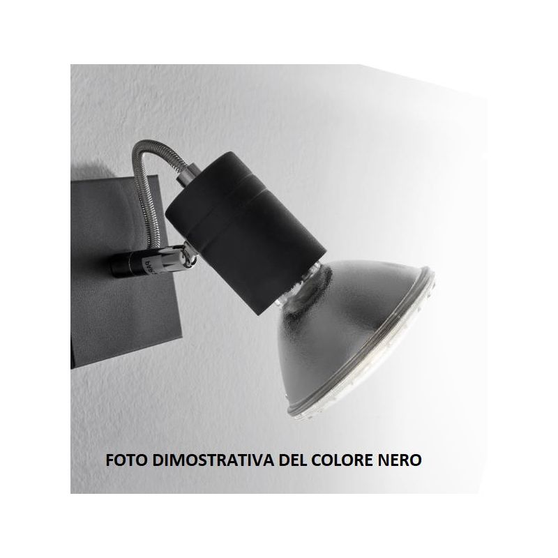 ZEUS PINZA BIANCO, NERO O NIKEL SATINATO FARETTO DIREZIONABILE CON PORTALAMPADE E27 Illuminando - Cristalensi Shop Online
