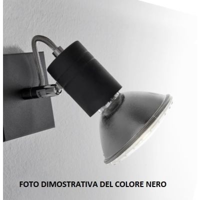 ZEUS PINZA BIANCO, NERO O NIKEL SATINATO FARETTO DIREZIONABILE CON PORTALAMPADE E27 Illuminando - Cristalensi Shop Online