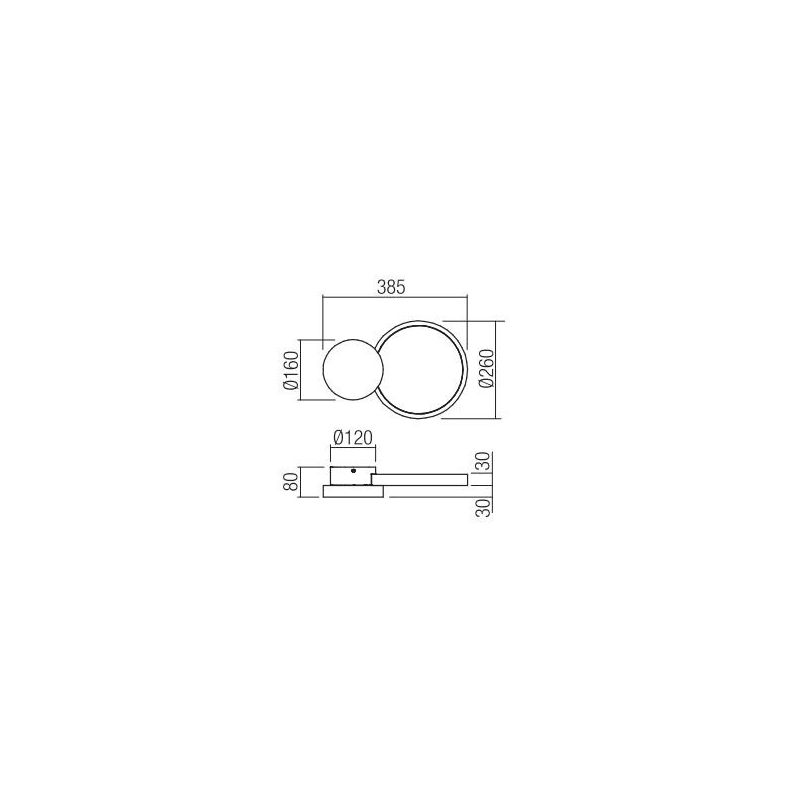 CRONOS APPLIQUE MODERNA AD ANELLO BRONZO,BIANCA O NERA LED 29W LUCE 3000K DIMMERABILE Redo Group - Cristalensi Shop Online