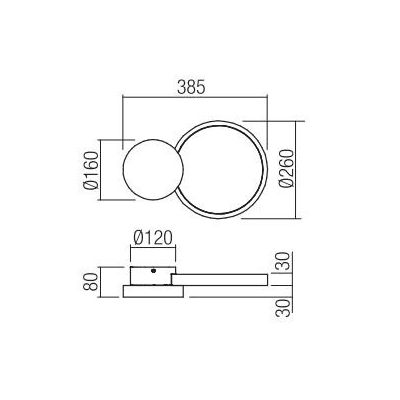 CRONOS APPLIQUE MODERNA AD ANELLO BRONZO,BIANCA O NERA LED 29W LUCE 3000K DIMMERABILE Redo Group - Cristalensi Shop Online