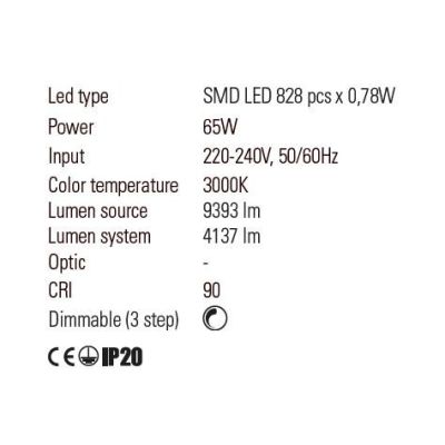 CRONOS SOSPENSIONE MODERNA 7 CERCHI BRONZO, NERA O BIANCA LED 65W LUCE 3000K DIMMERABILE Redo Group - Cristalensi Shop Online