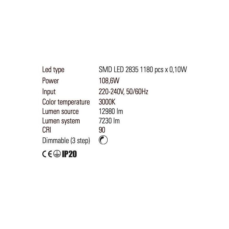 BIAS SOSPENSIONE MODERNA LED 120W DIMMERABILE NERA,BIANCA O ORO LARGHEZZA CM 150 Redo Group - Cristalensi Shop Online