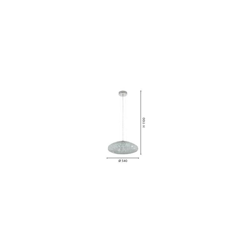 CLEMENTE SOSPENSIONE ELLITTICA IN METALLO CROMO CON CRISTALLI D.54 EGLO - Cristalensi Shop Online