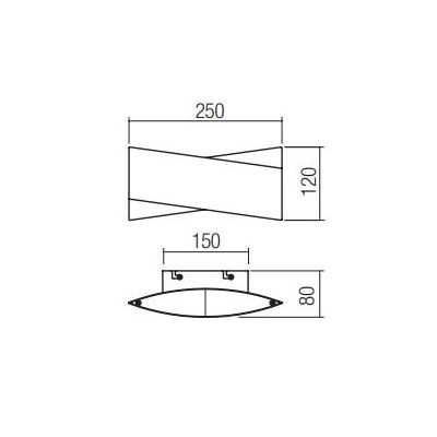 XAVIER APPLIQUE MODERNA CON 2 FASCE LED 17W LUCE 3000K IN METALLO 4 COLORI Redo Group - Cristalensi Shop Online