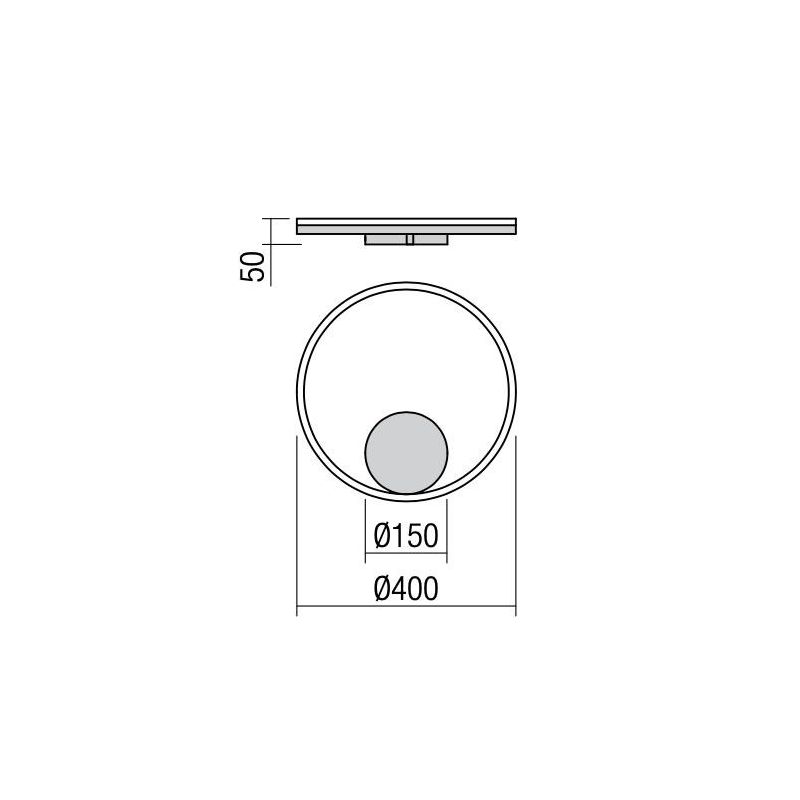 ORBIT PLAFONIERA/APPLIQUE D40 CM LUCE DIRETTA LED 26W DIMMERABILE 3 COLORI Redo Group - Cristalensi Shop Online