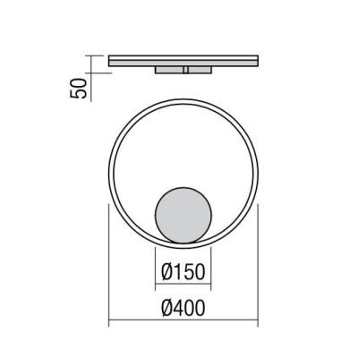 ORBIT PLAFONIERA/APPLIQUE D40 CM LUCE DIRETTA LED 26W DIMMERABILE 3 COLORI Redo Group - Cristalensi Shop Online