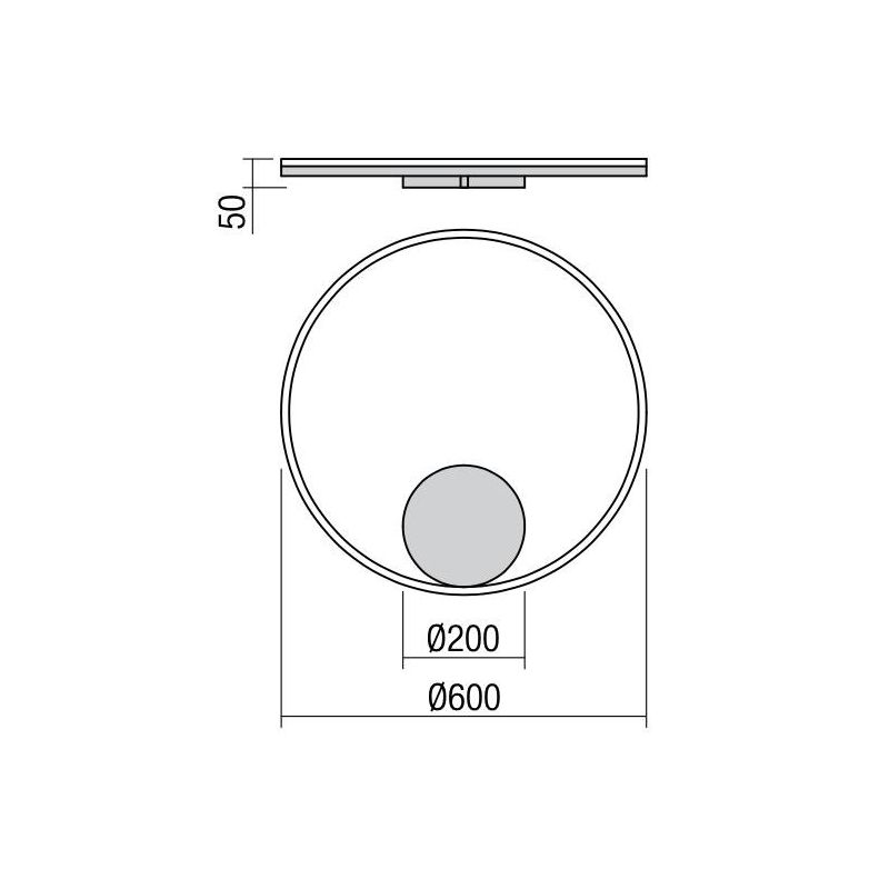 ORBIT PLAFONIERA/APPLIQUE D60 CM LUCE DIRETTA LED 40,5W DIMMERABILE 3 COLORI Redo Group - Cristalensi Shop Online