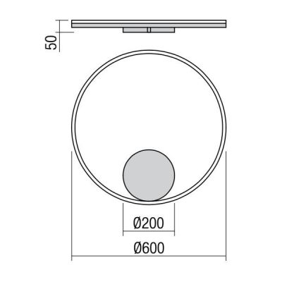 ORBIT PLAFONIERA/APPLIQUE D60 CM LUCE DIRETTA LED 40,5W DIMMERABILE 3 COLORI Redo Group - Cristalensi Shop Online