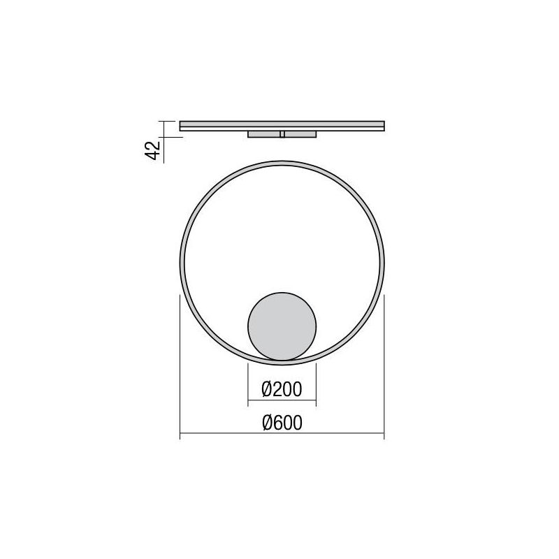 ORBIT PLAFONIERA/APPLIQUE D60 CM LUCE INDIRETTA LED 44W DIMMERABILE 3 COLORI Redo Group - Cristalensi Shop Online