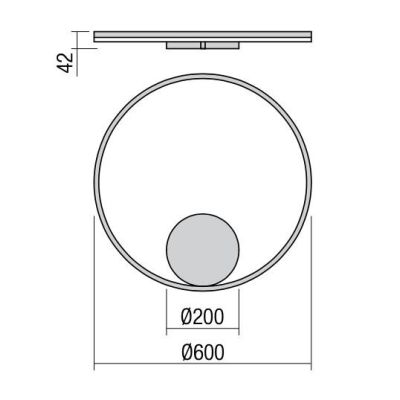 ORBIT PLAFONIERA/APPLIQUE D60 CM LUCE INDIRETTA LED 44W DIMMERABILE 3 COLORI Redo Group - Cristalensi Shop Online