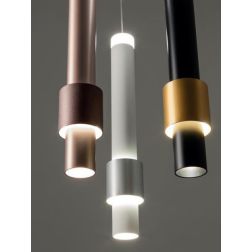 TYCON SOSPENSIONE CILINDRICA 3 COLORI LED 6W LUCE 3000K MODERNA LUCE DIRETTA E INDIRETTA Redo Group - Cristalensi Shop Online