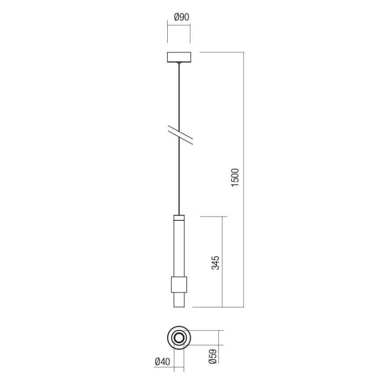 TYCON SOSPENSIONE CILINDRICA 3 COLORI LED 6W LUCE 3000K MODERNA LUCE DIRETTA E INDIRETTA Redo Group - Cristalensi Shop Online