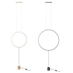 SLICK PIANTANA NERA O ORO CON ATTACCO A SOFFITTO LED 19W LUCE 3000K MODERNA H260 CM Redo Group - Cristalensi Shop Online