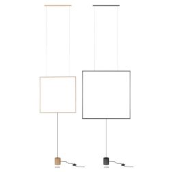 SLICK PIANTANA NERA O ORO QUADRATA ATTACCO A SOFFITTO LED 28W LUCE 3000K MODERNA H260 CM Redo Group - Cristalensi Shop Online