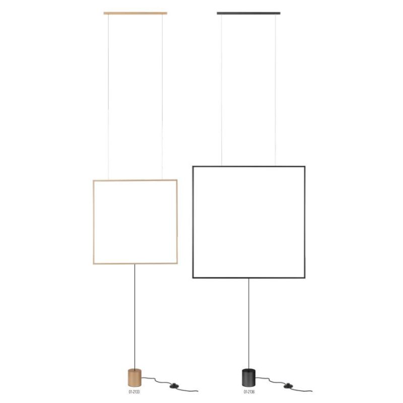 SLICK PIANTANA NERA O ORO QUADRATA ATTACCO A SOFFITTO LED 37W LUCE 3000K MODERNA H280 CM Redo Group - Cristalensi Shop Online