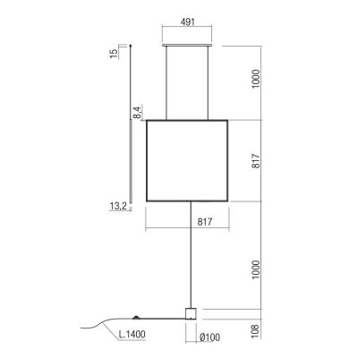 SLICK PIANTANA NERA O ORO QUADRATA ATTACCO A SOFFITTO LED 37W LUCE 3000K MODERNA H280 CM Redo Group - Cristalensi Shop Online