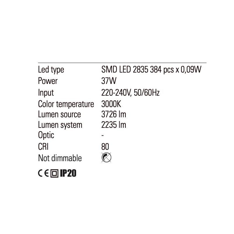 SLICK PIANTANA NERA O ORO QUADRATA ATTACCO A SOFFITTO LED 37W LUCE 3000K MODERNA H280 CM Redo Group - Cristalensi Shop Online