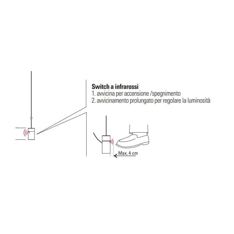 ACROBAT PIANTANA LINEARE CON ATTACCO A SOFFITTO LED 30W LUCE 3000K DIMMER A INFRAROSSI Redo Group - Cristalensi Shop Online