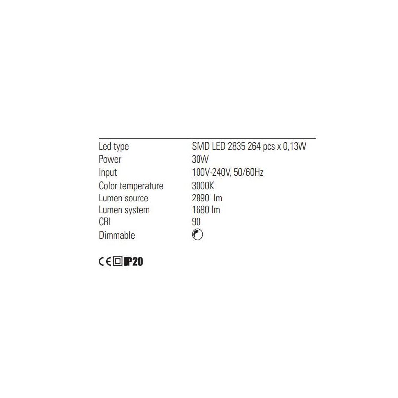 ACROBAT PIANTANA LINEARE CON ATTACCO A SOFFITTO LED 30W LUCE 3000K DIMMER A INFRAROSSI Redo Group - Cristalensi Shop Online