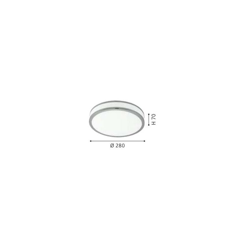 PALERMO 2 PLAFONIERA CON BORDO CROMO A LED INTEGRATO DA 18W D.28 EGLO - Cristalensi Shop Online