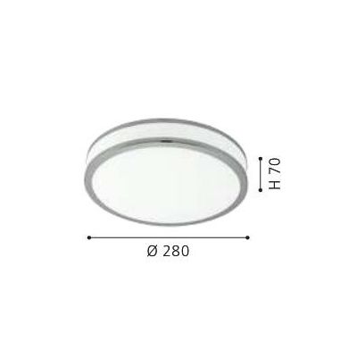 PALERMO 2 PLAFONIERA CON BORDO CROMO A LED INTEGRATO DA 18W D.28 EGLO - Cristalensi Shop Online