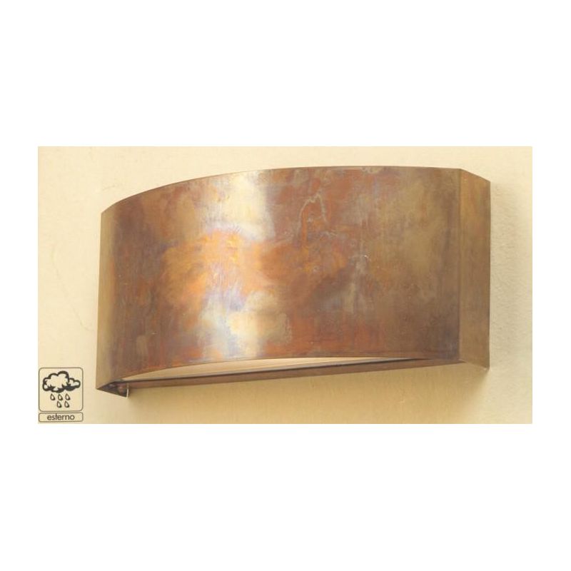 GORGONA APPLIQUE PER ESTERNO FASCIA OTTONE IP66 LUCE SOPRA SOTTO CRISTALENSI OTTONE - Cristalensi Shop Online