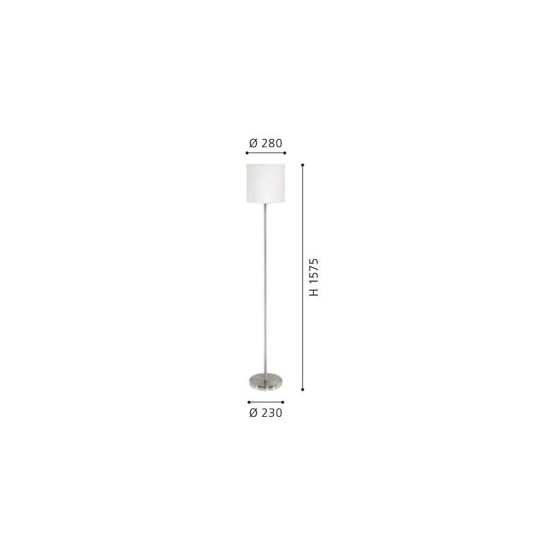PASTERI LAMPADA TERRA IN TESSUTO COLOR BIANCO H. 158 CM EGLO - Cristalensi Shop Online